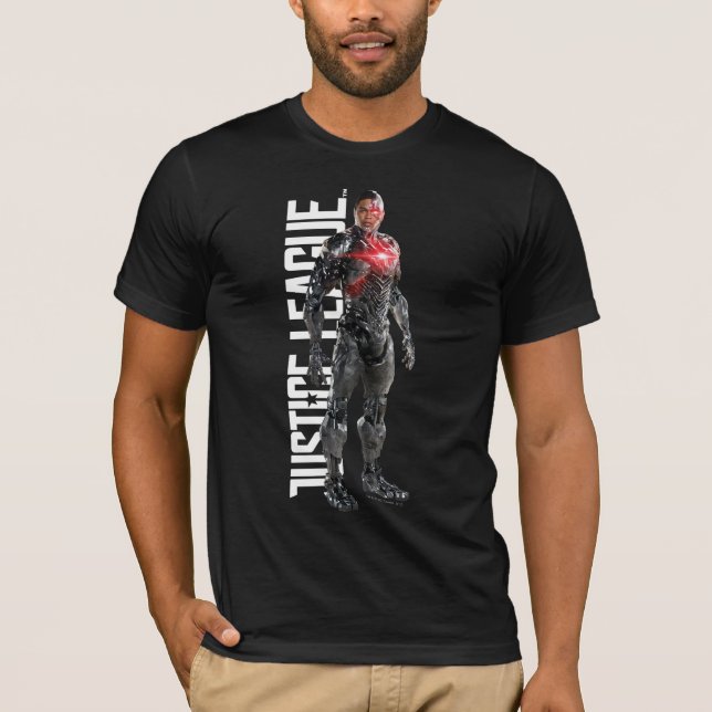 Justizielle Liga | Cyborg auf dem Schlachtfeld T-Shirt (Vorderseite)