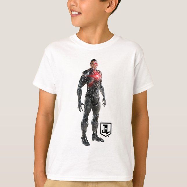 Justizielle Liga | Cyborg auf dem Schlachtfeld T-Shirt (Vorderseite)