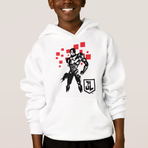 Justizielle Liga Cyborg Digital Noir Pop Art Hoodie