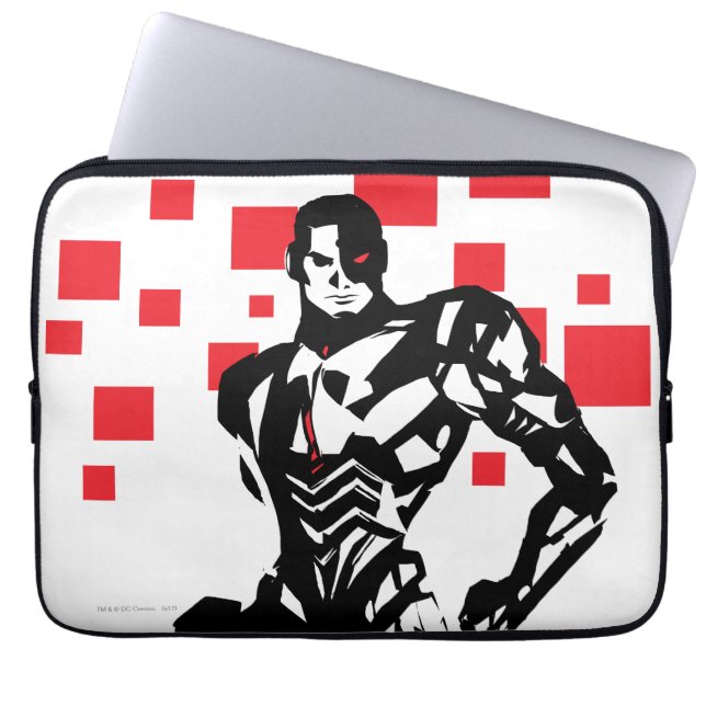 Justizielle Liga | Cyborg Digital Noir Pop Art Laptopschutzhülle (Vorderseite)