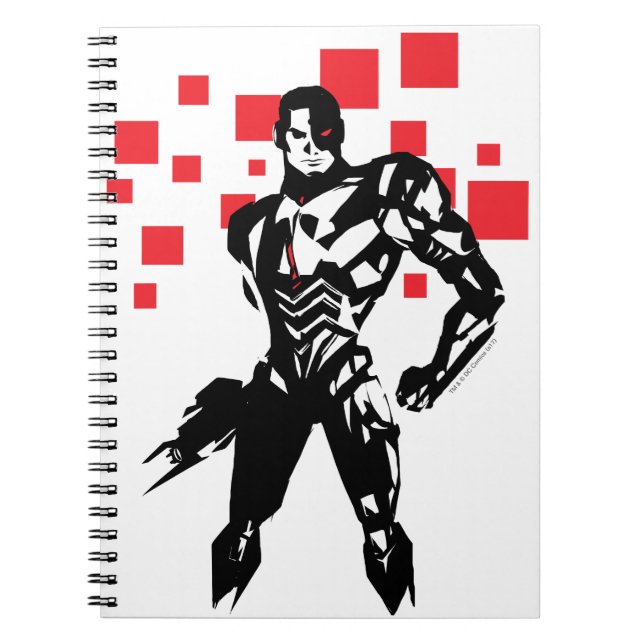 Justizielle Liga | Cyborg Digital Noir Pop Art Notizblock (Vorderseite)