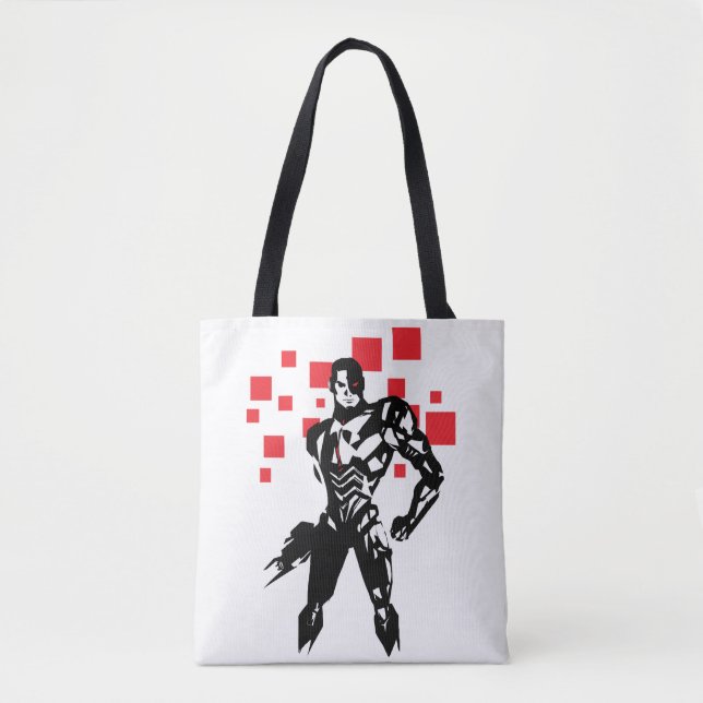 Justizielle Liga | Cyborg Digital Noir Pop Art Tasche (Vorderseite)