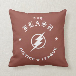Justizielle Liga   Das Flash Retro-Blitzemblem Kissen