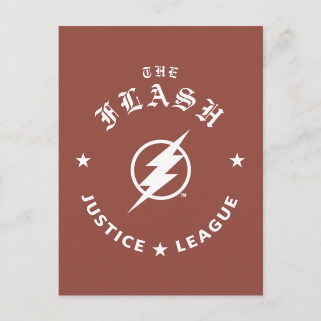 Justizielle Liga | Das Flash Retro-Blitzemblem Postkarte (Vorderseite)