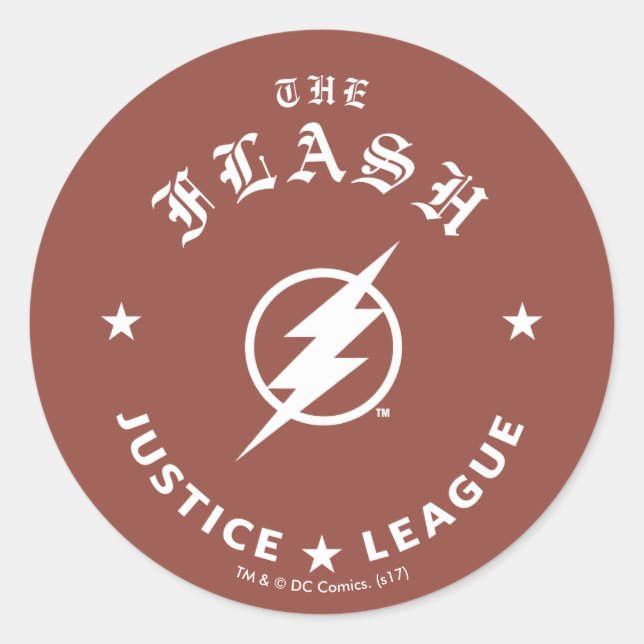 Justizielle Liga | Das Flash Retro-Blitzemblem Runder Aufkleber (Vorderseite)