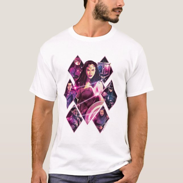 Justizielle Liga | Diamond Galactic Group Panels T-Shirt (Vorderseite)