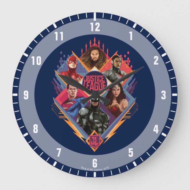 Justizielle Liga | Diamond Hatch Group Abzeichen Große Wanduhr (Vorderseite)