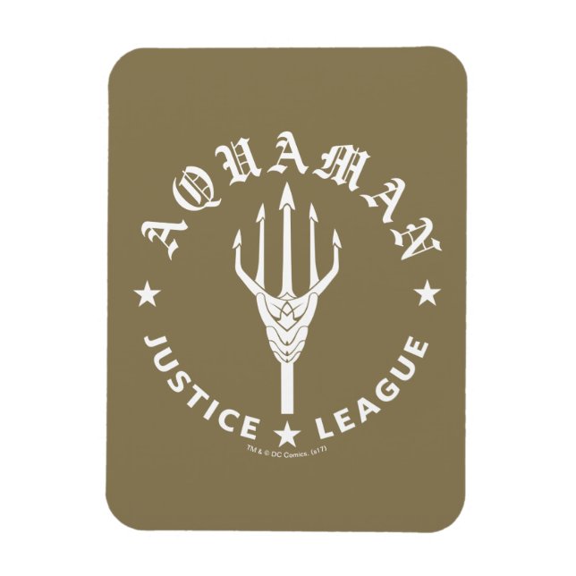 Justizielle Liga | Emblem Aquaman Retro Trident Magnet (Vertikal)