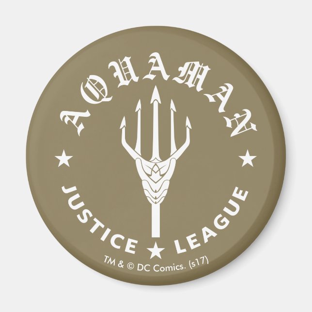 Justizielle Liga | Emblem Aquaman Retro Trident Magnet (Vorne)