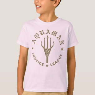 Justizielle Liga Emblem Aquaman Retro Trident T-Shirt