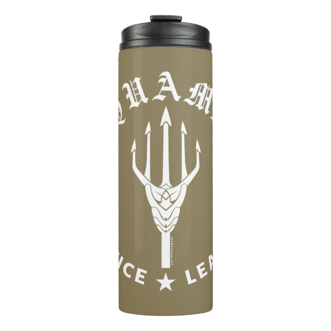 Justizielle Liga | Emblem Aquaman Retro Trident Thermosbecher (Vorderseite)