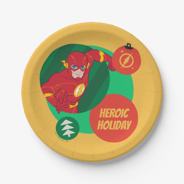 Justizielle Liga - Flash Holiday Bauble Pappteller (Vorderseite)