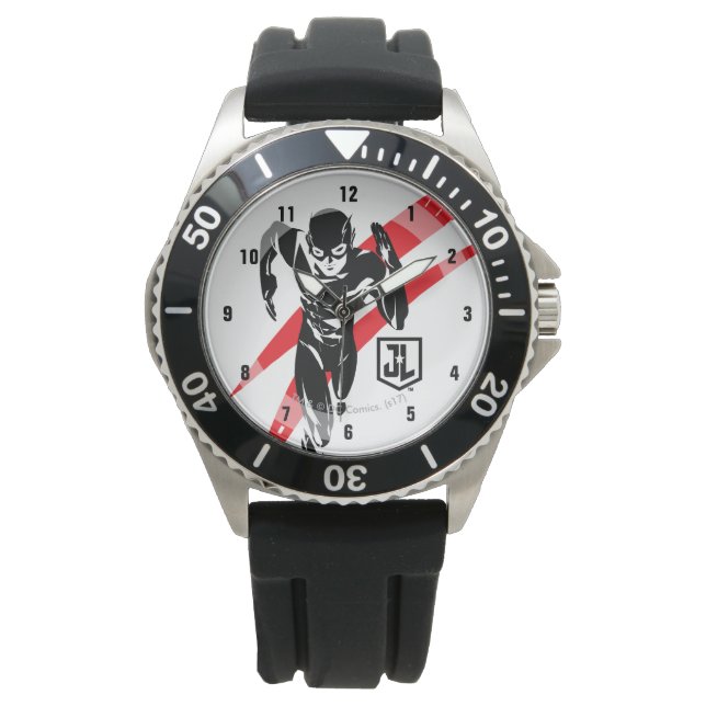 Justizielle Liga | Flash Running Noir Pop Art Armbanduhr (Vorderseite)