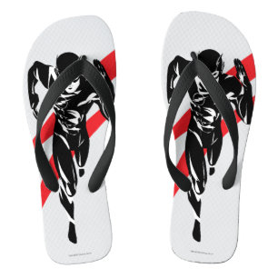 Justizielle Liga Flash Running Noir Pop Art Flip Flops