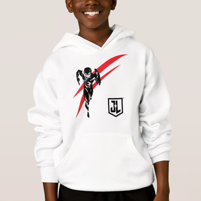 Justizielle Liga | Flash Running Noir Pop Art Hoodie (Vorderseite)
