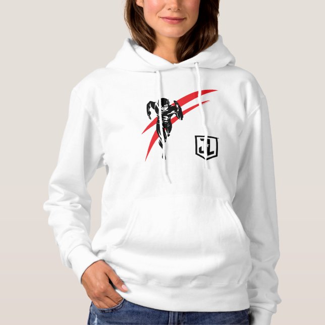 Justizielle Liga | Flash Running Noir Pop Art Hoodie (Vorderseite)