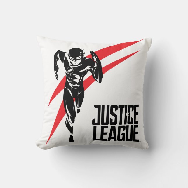Justizielle Liga | Flash Running Noir Pop Art Kissen (Vorderseite)