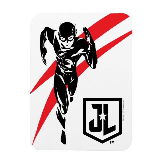 Justizielle Liga | Flash Running Noir Pop Art Magnet (Vertikal)