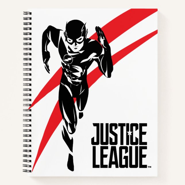 Justizielle Liga | Flash Running Noir Pop Art Notizbuch (Vorderseite)