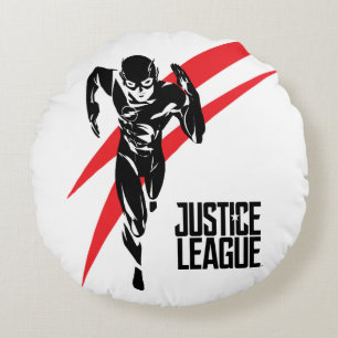 Justizielle Liga   Flash Running Noir Pop Art Rundes Kissen