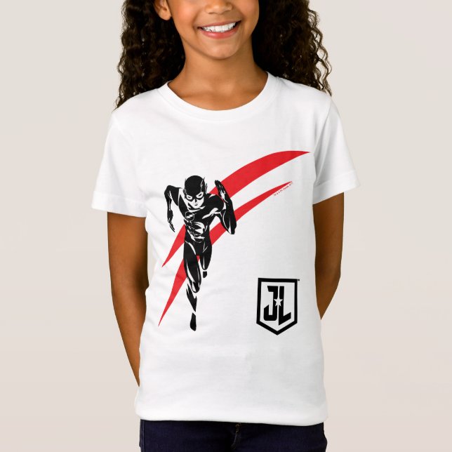 Justizielle Liga | Flash Running Noir Pop Art T-Shirt (Vorderseite)