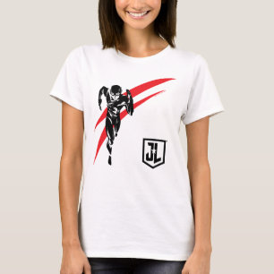 Justizielle Liga Flash Running Noir Pop Art T-Shirt