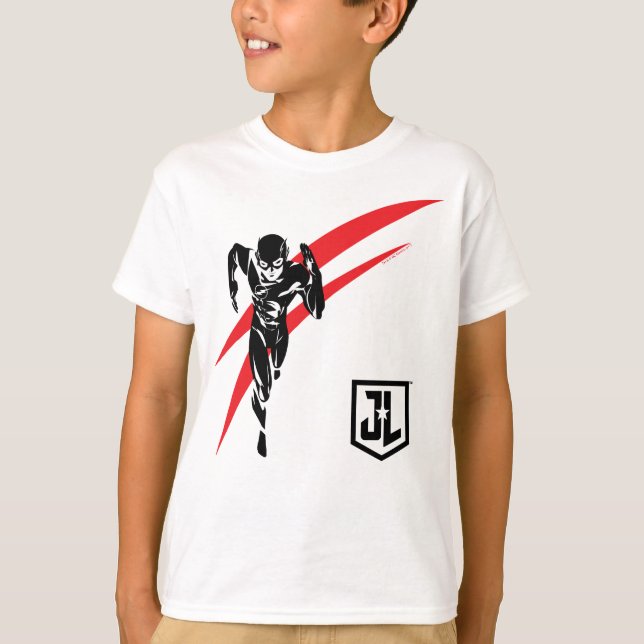 Justizielle Liga | Flash Running Noir Pop Art T-Shirt (Vorderseite)