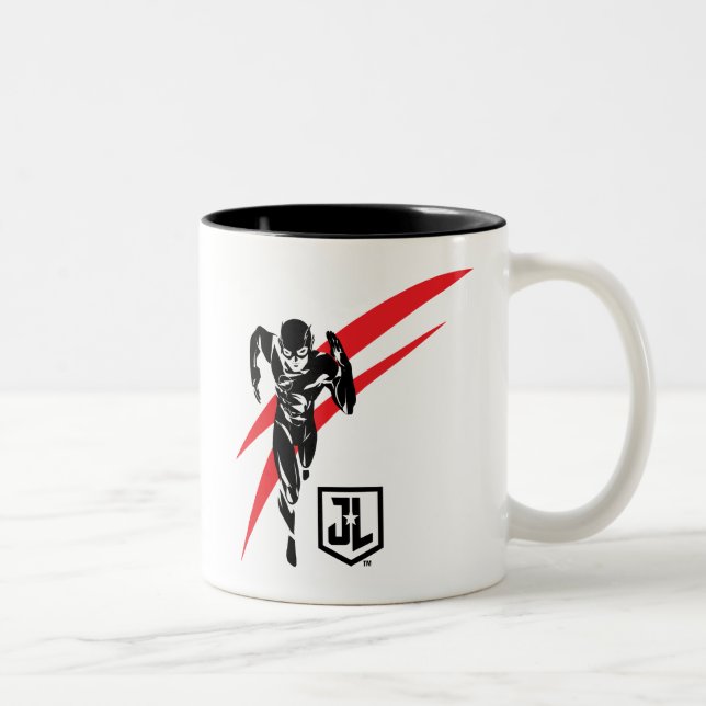 Justizielle Liga | Flash Running Noir Pop Art Zweifarbige Tasse (Rechts)