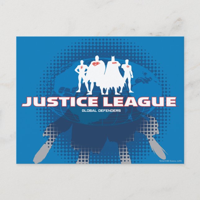 Justizielle Liga Globale Verteidiger Postkarte (Vorderseite)
