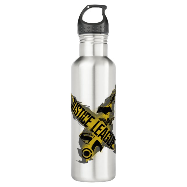 Justizielle Liga | Justice League & Team Symbols Edelstahlflasche (Vorderseite)