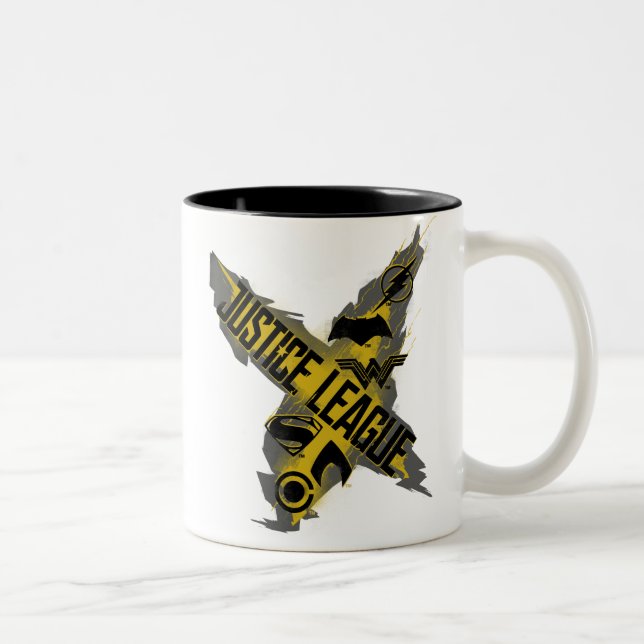 Justizielle Liga | Justice League & Team Symbols Zweifarbige Tasse (Rechts)