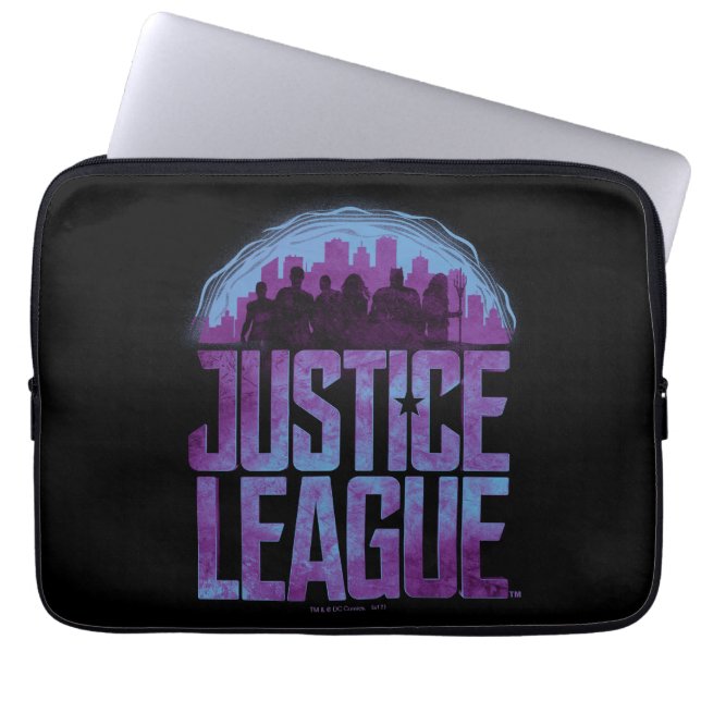 Justizielle Liga | Justizielle Silhouette Stadt Laptopschutzhülle (Vorderseite)