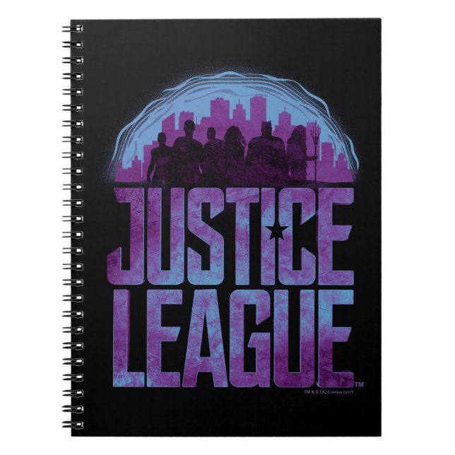 Justizielle Liga | Justizielle Silhouette Stadt Notizblock (Vorderseite)