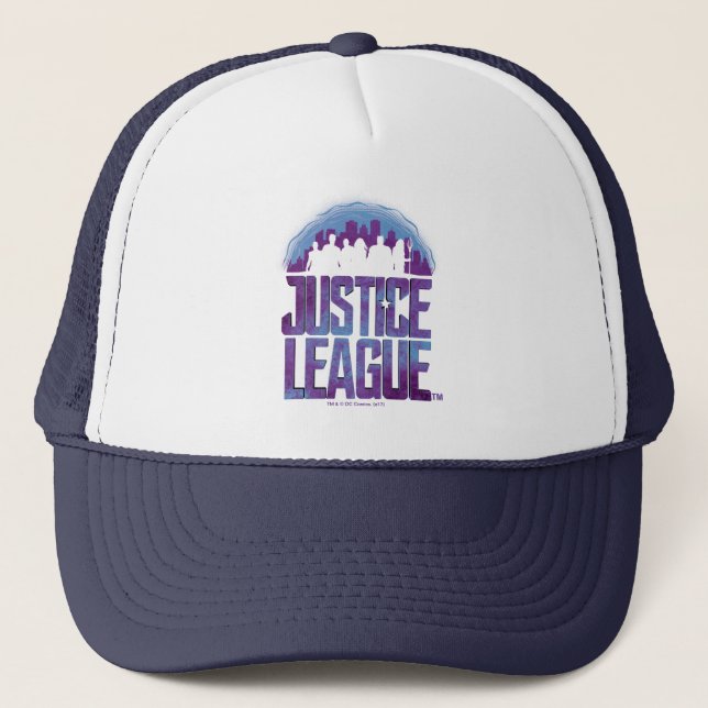 Justizielle Liga | Justizielle Silhouette Stadt Truckerkappe (Vorderseite)