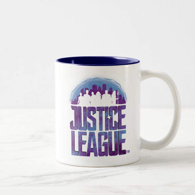 Justizielle Liga | Justizielle Silhouette Stadt Zweifarbige Tasse (Rechts)