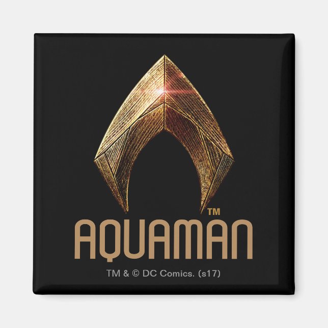 Justizielle Liga | Metallisches Aquaman-Symbol Magnet (Vorne)