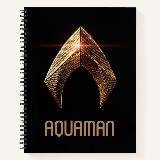 Justizielle Liga | Metallisches Aquaman-Symbol Notizbuch (Vorderseite)