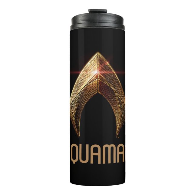 Justizielle Liga | Metallisches Aquaman-Symbol Thermosbecher (Vorderseite)