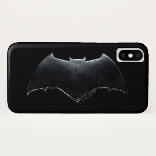 Justizielle Liga   Metallisches Batman-Symbol iPhone X Hülle
