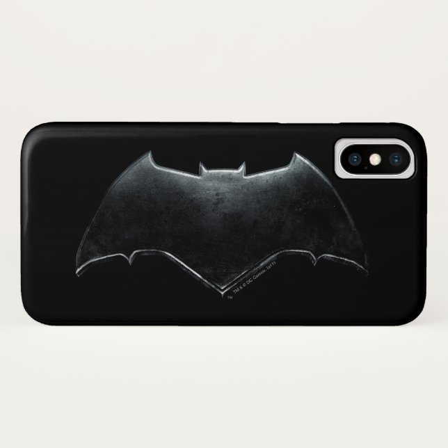 Justizielle Liga | Metallisches Batman-Symbol Case-Mate iPhone Hülle (Rückseite (Horizontal))