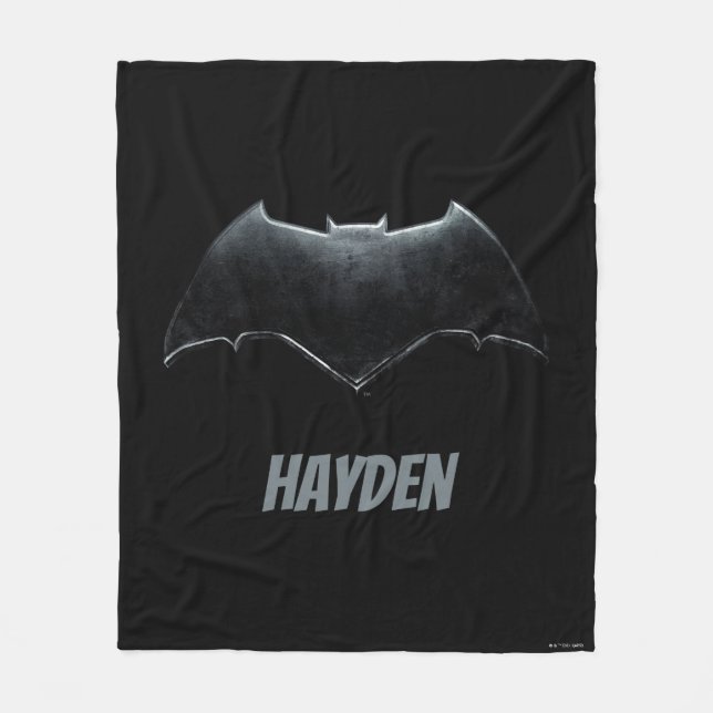 Justizielle Liga | Metallisches Batman-Symbol Fleecedecke (Vorderseite)