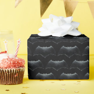 Justizielle Liga | Metallisches Batman-Symbol Geschenkpapier