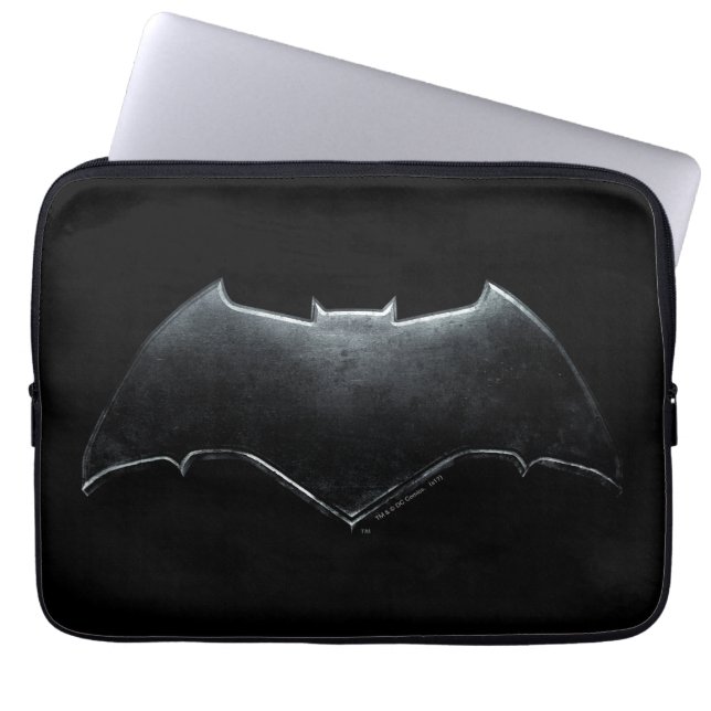 Justizielle Liga | Metallisches Batman-Symbol Laptopschutzhülle (Vorderseite)