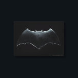 Justizielle Liga | Metallisches Batman-Symbol Leinwanddruck<br><div class="desc">Das ist Batmans abgenutztes Symbol für Metallschläger aus dem Film der Gerechtigkeitsliga.</div>