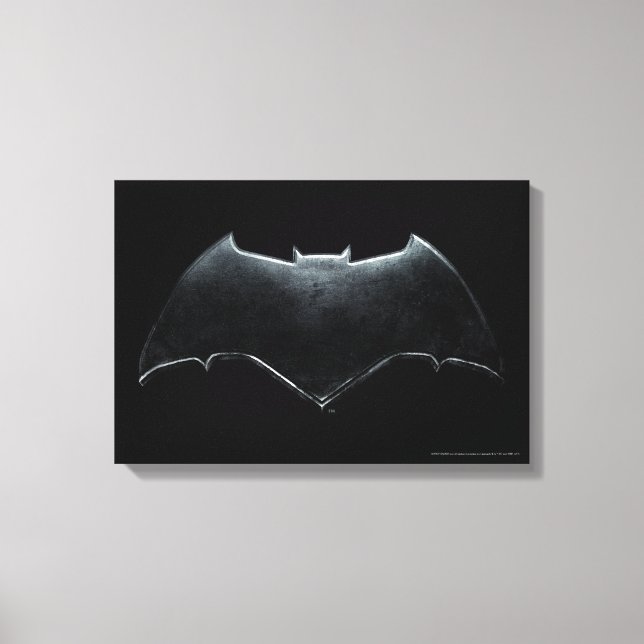 Justizielle Liga | Metallisches Batman-Symbol Leinwanddruck (Vorderseite)