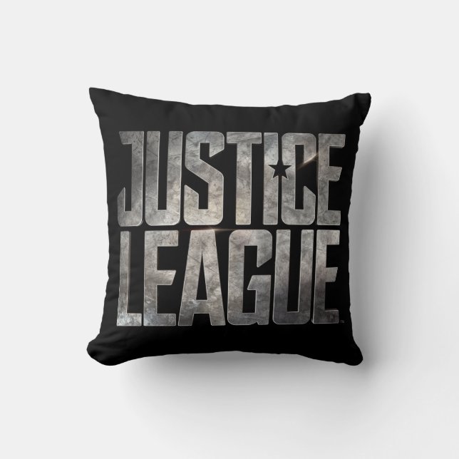 Justizielle Liga | Metallisches Logo der Gerechtig Kissen (Vorderseite)