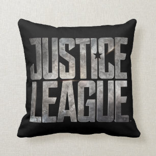 Justizielle Liga   Metallisches Logo der Gerechtig Kissen