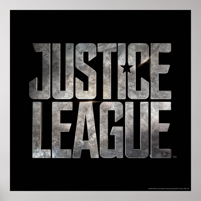 Justizielle Liga | Metallisches Logo der Gerechtig Poster (Vorne)