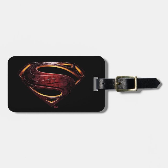 Justizielle Liga | Metallisches Superman-Symbol Gepäckanhänger (Vorderseite horizontal)