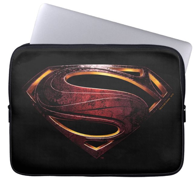 Justizielle Liga | Metallisches Superman-Symbol Laptopschutzhülle (Vorderseite)